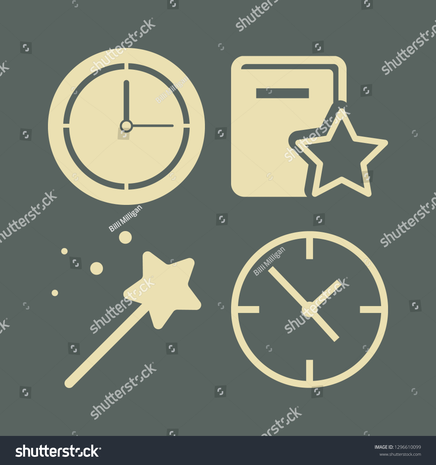 zegen Zinloos hoek Imagination Icon Set Magic Wand Clock Stock Vector (Royalty Free) 1296610099