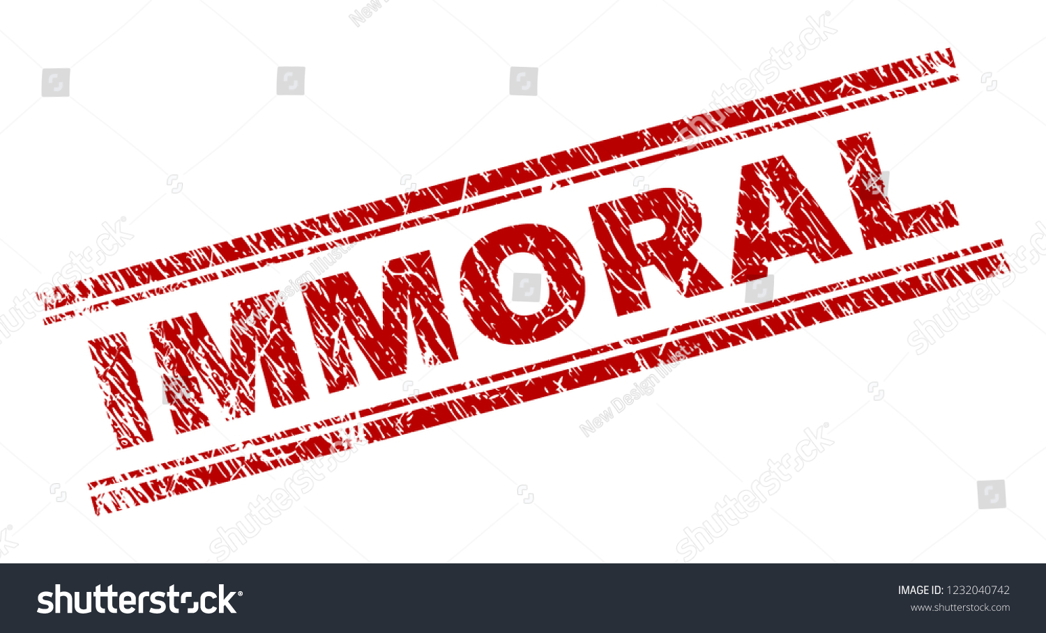 Immoral Seal Print Grunge Texture Red Stock Vector Royalty Free