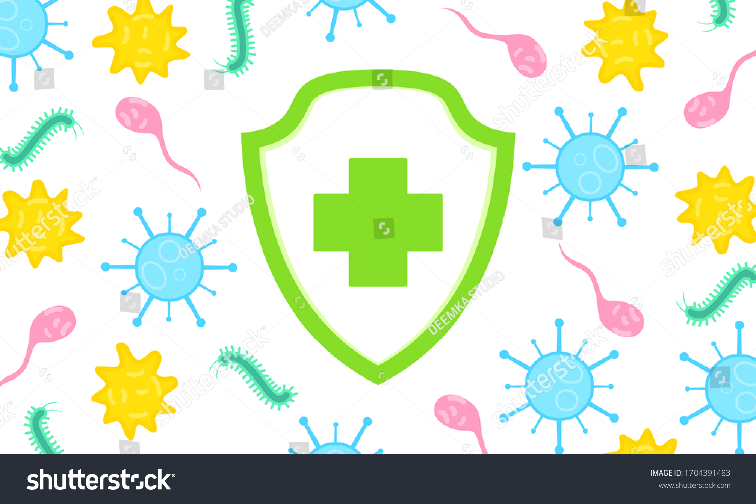 Immune System Concept Hygienic Medical Blue Stock Vector Royalty Free