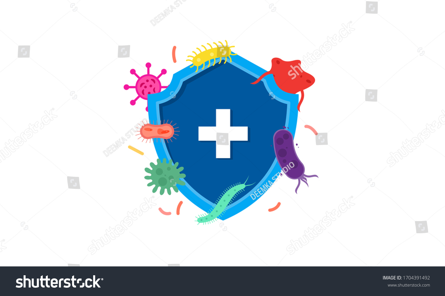 Immune System Concept Hygienic Medical Blue Stock Vector (Royalty Free ...