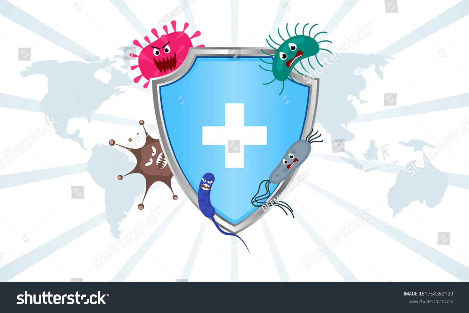 Immune System Concept Hygienic Medical Blue Stock Vector Royalty Free