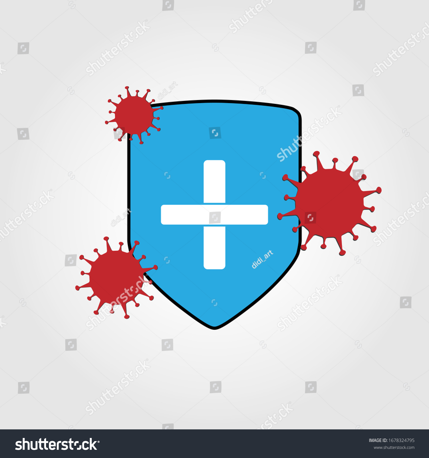 Immune System Concept Medical Shield Bacterial Stock Vector (Royalty ...