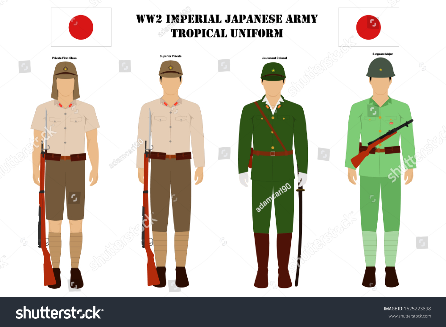 imperial-japanese-army-tropical-uniform-vector-stock-vektor-royaltyfri