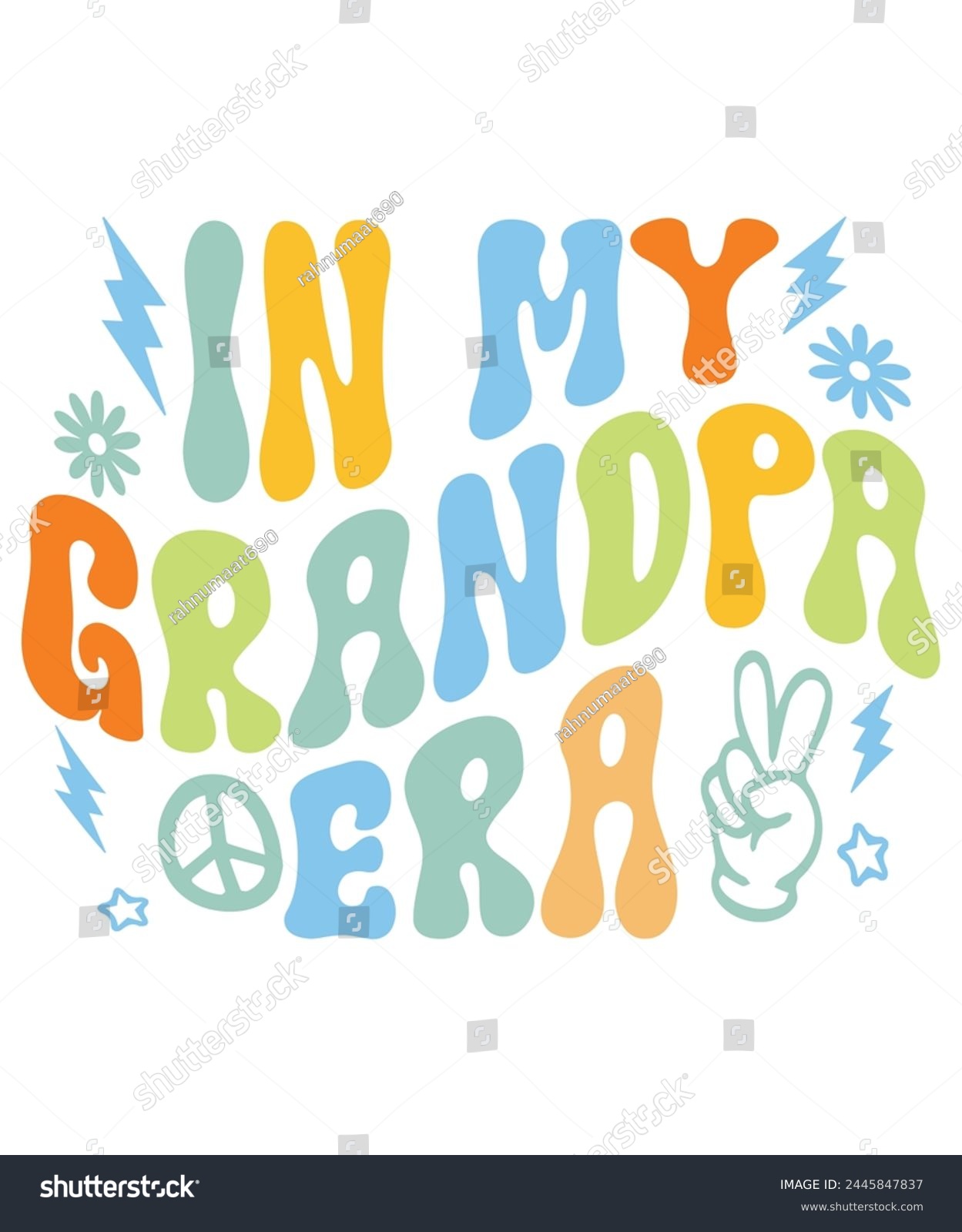 SVG of In grandpa era groovy Hippie boho, Retro Groovy Mama, Retro Groovy Family, Mama Groovy, Hippie Boho Wavy,  svg