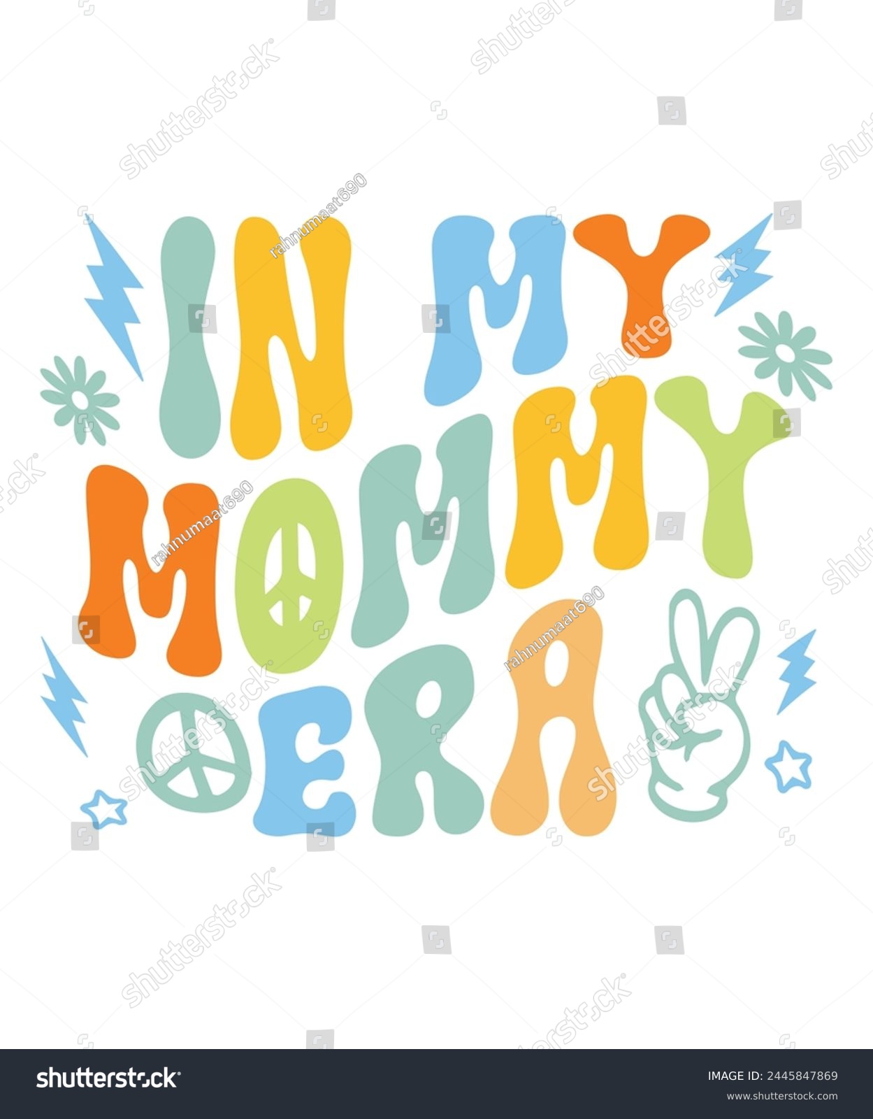 SVG of In mommy era groovy Hippie boho, Retro Groovy Mama, Retro Groovy Family, Mama Groovy, Hippie Boho Wavy,  svg