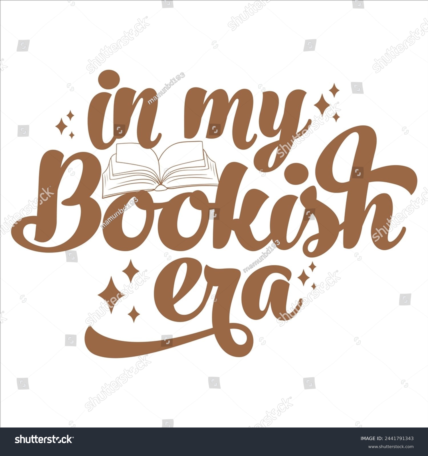 SVG of IN MY BOOKISH ERA  BOOK T-SHIRT DESIGN svg
