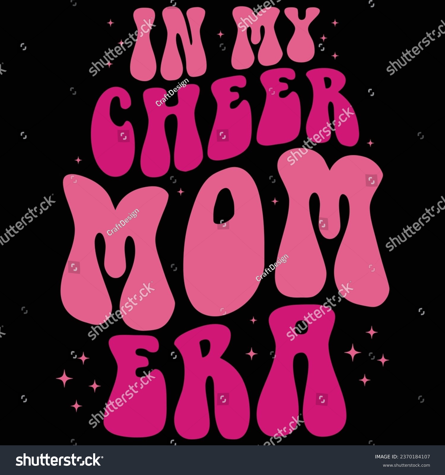 SVG of In My Cheer Mom Era Retro T-shirt Design svg