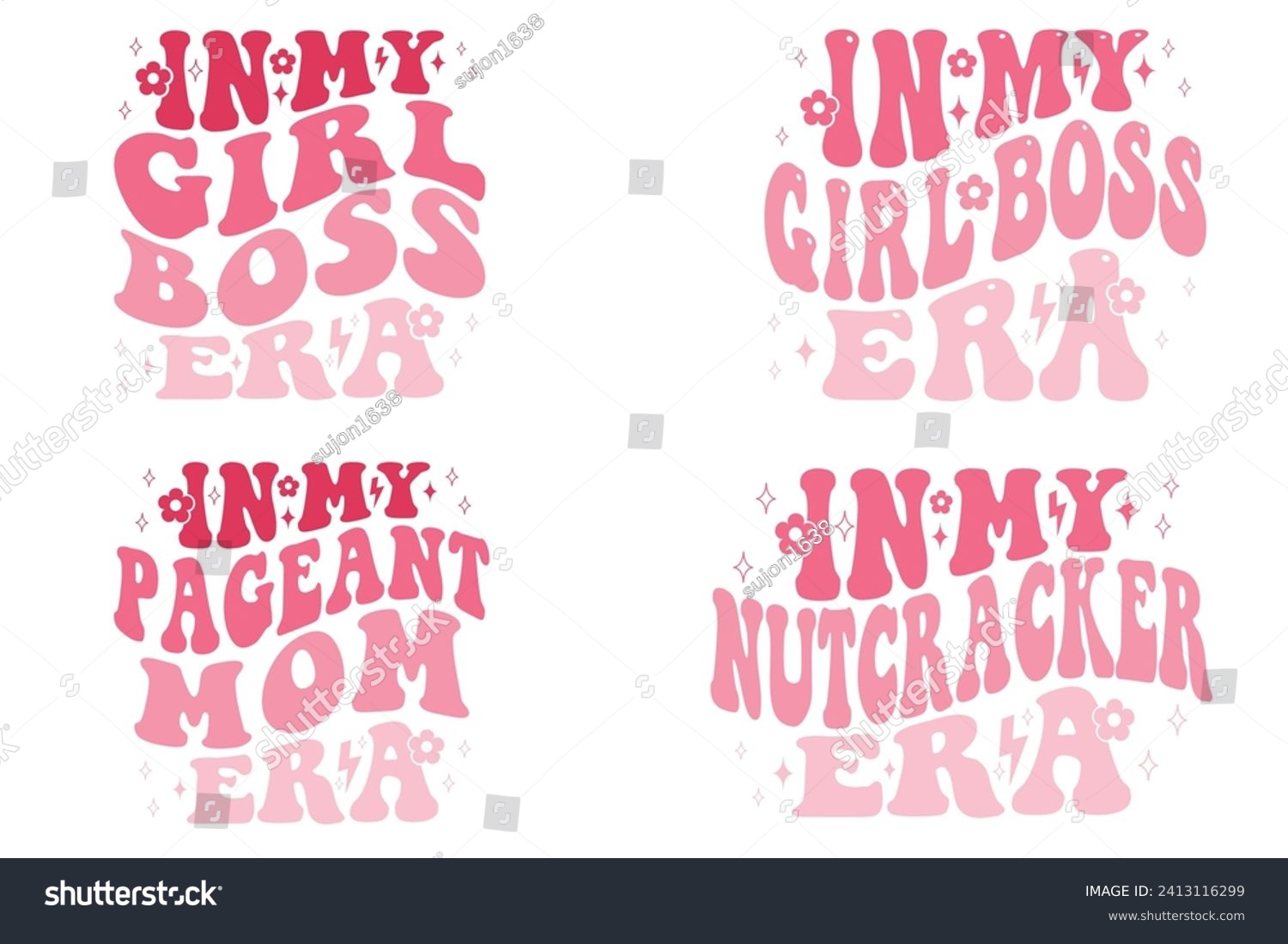 SVG of In My Girl Boss Era, In My Pageant Mom Era, In My Nutcracker Era of retro T-shirt svg