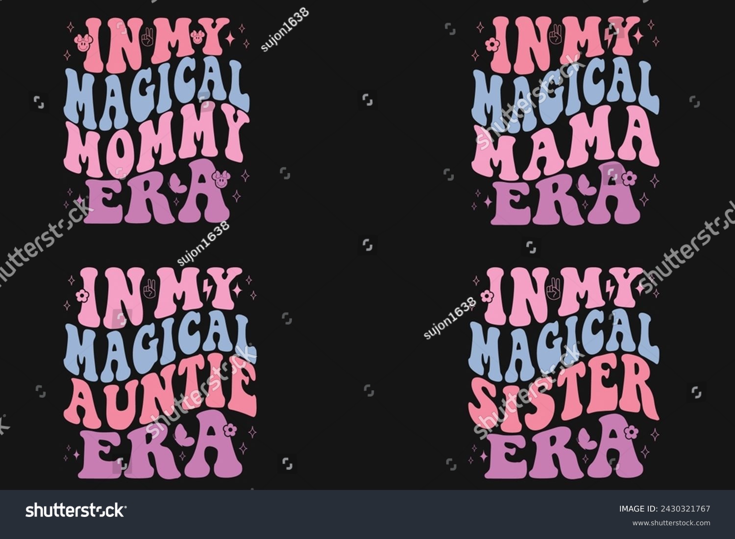 SVG of In My Magical Mommy Era, In My Magical mama Era, In My Magical auntie Era, In My Magical sister Era retro T-shirt svg