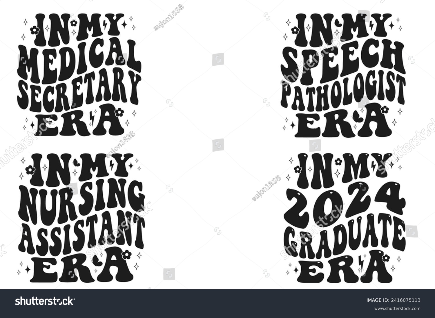 SVG of In My Medical Secretary Era, In My Speech Pathologist Era, In My Nursing Assistant Era, In My 2024 Graduate Era Retro T-shirt svg