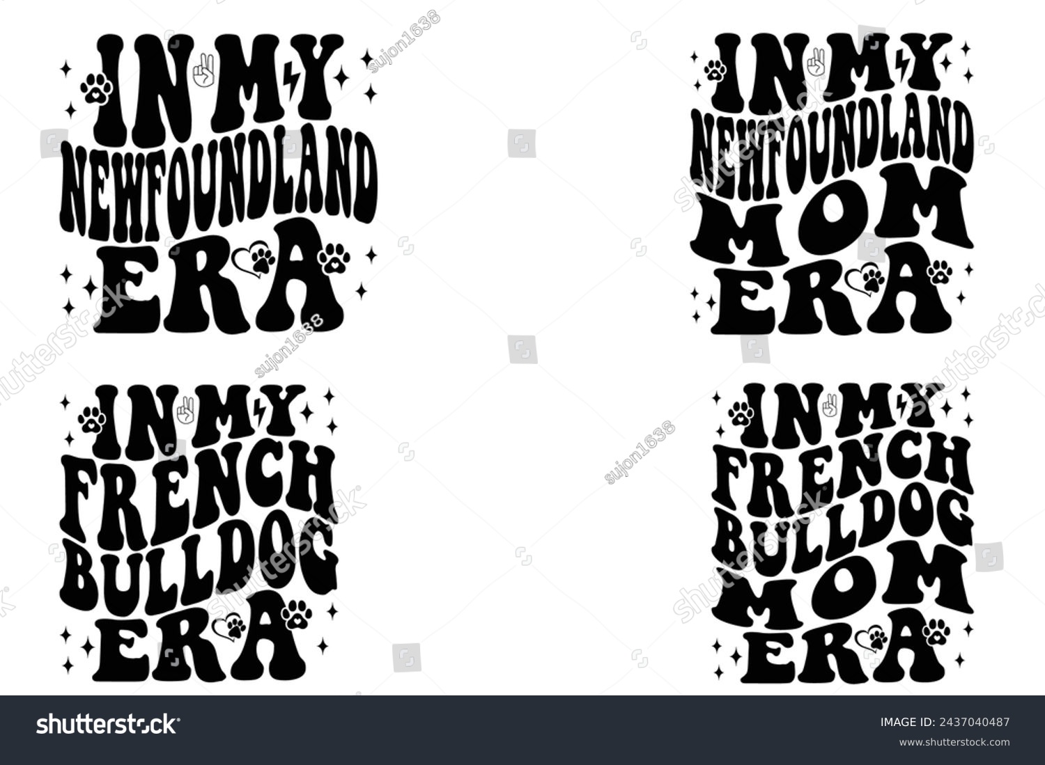SVG of in my Newfoundland mom era, in my French Bulldog mom era retro T-shirt svg