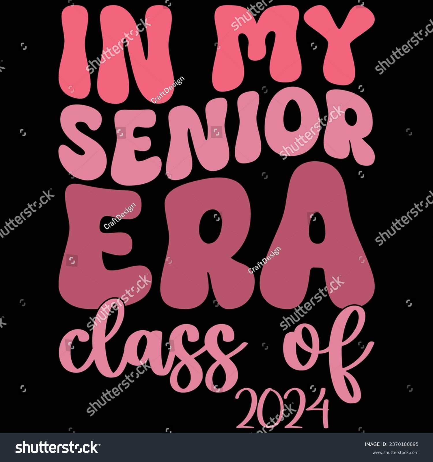 SVG of In My Senior Era Class Of 2024 Retro T-shirt Design svg
