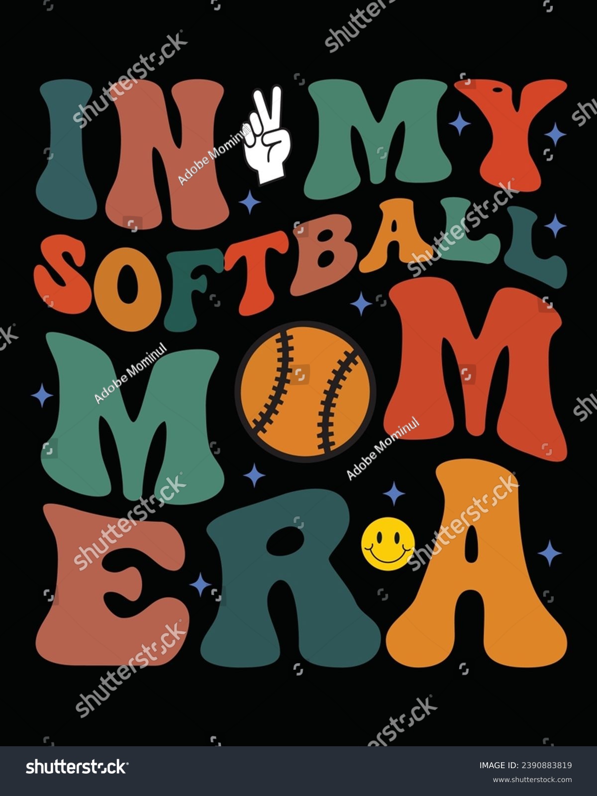 SVG of In My Softball Era Retro, Typography, Cutting File, Cricut, Silhoutte, Pod, Era T-shirt,Commercial Use, Softball Era Png, Softball Lover Mom , Softball Shirt Gift  svg