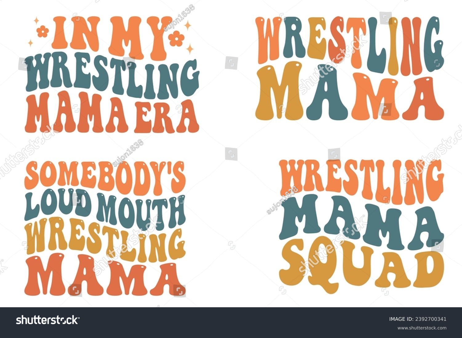 SVG of In My Wrestling Mama Era, Wrestling Mama, Somebody's Loud Mouth Wrestling Mama, Wrestling Mama Squad retro wavy T-shirt svg