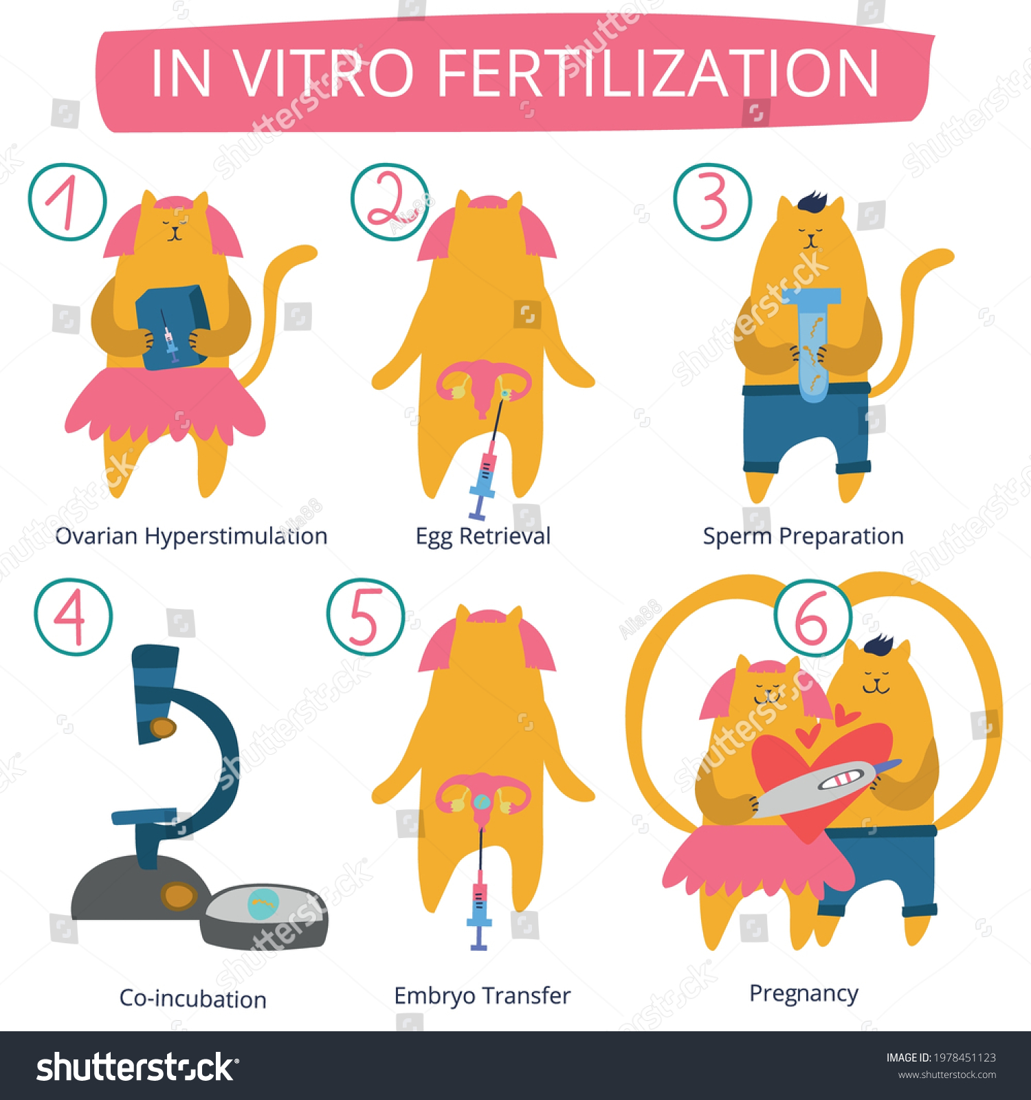 Vitro Fertilization Concept Idea Infertility Problem Stock Vector Royalty Free 1978451123 