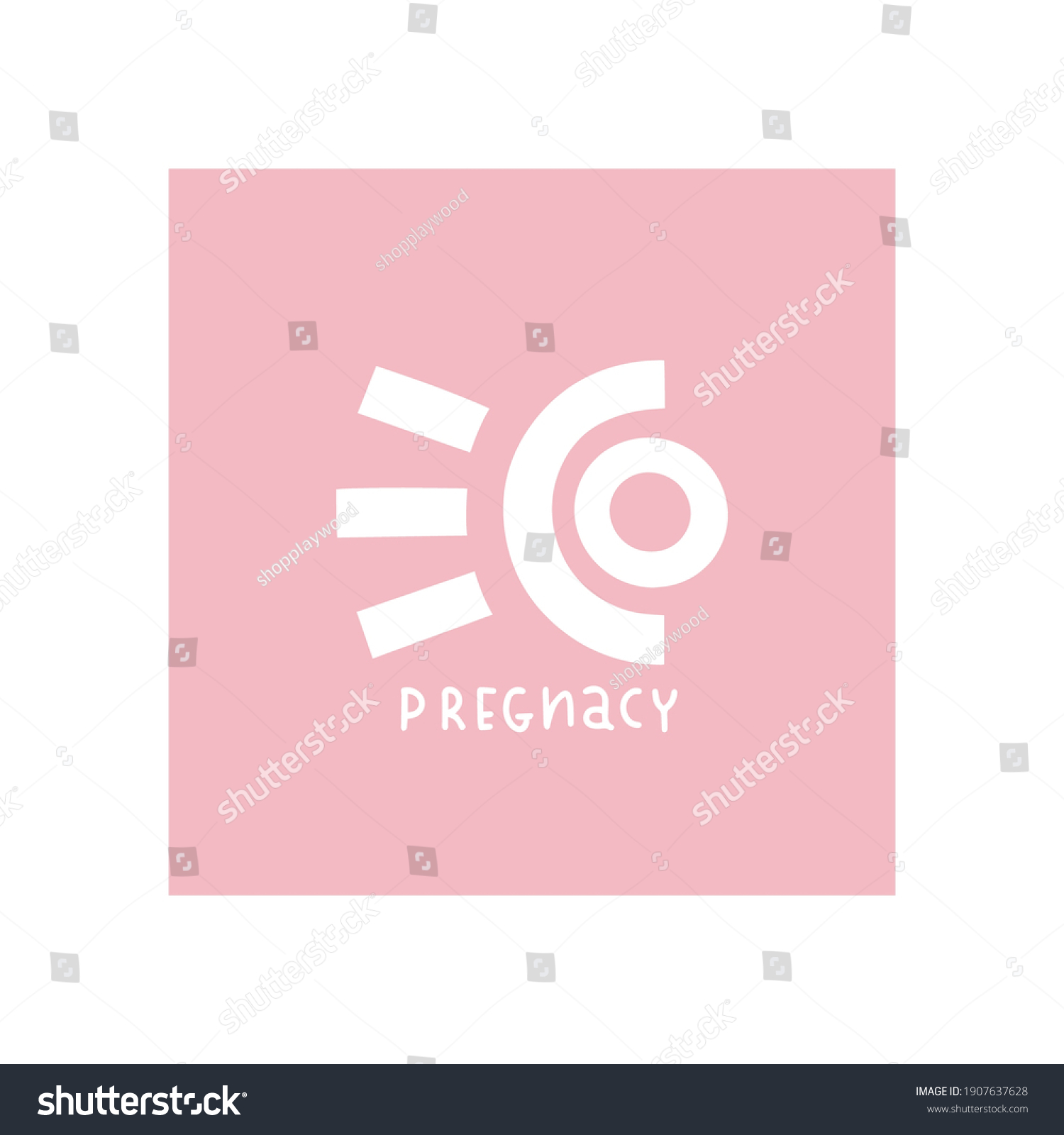 Vitro Fertilization Ivf Pregnancy Lettering Icon Stock Vector (Royalty ...