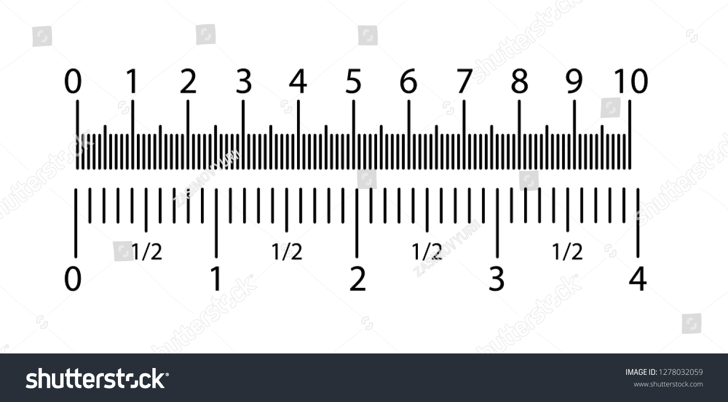 Inch Metric Rulers Set Centimeters Inches Stock Vector (Royalty Free ...