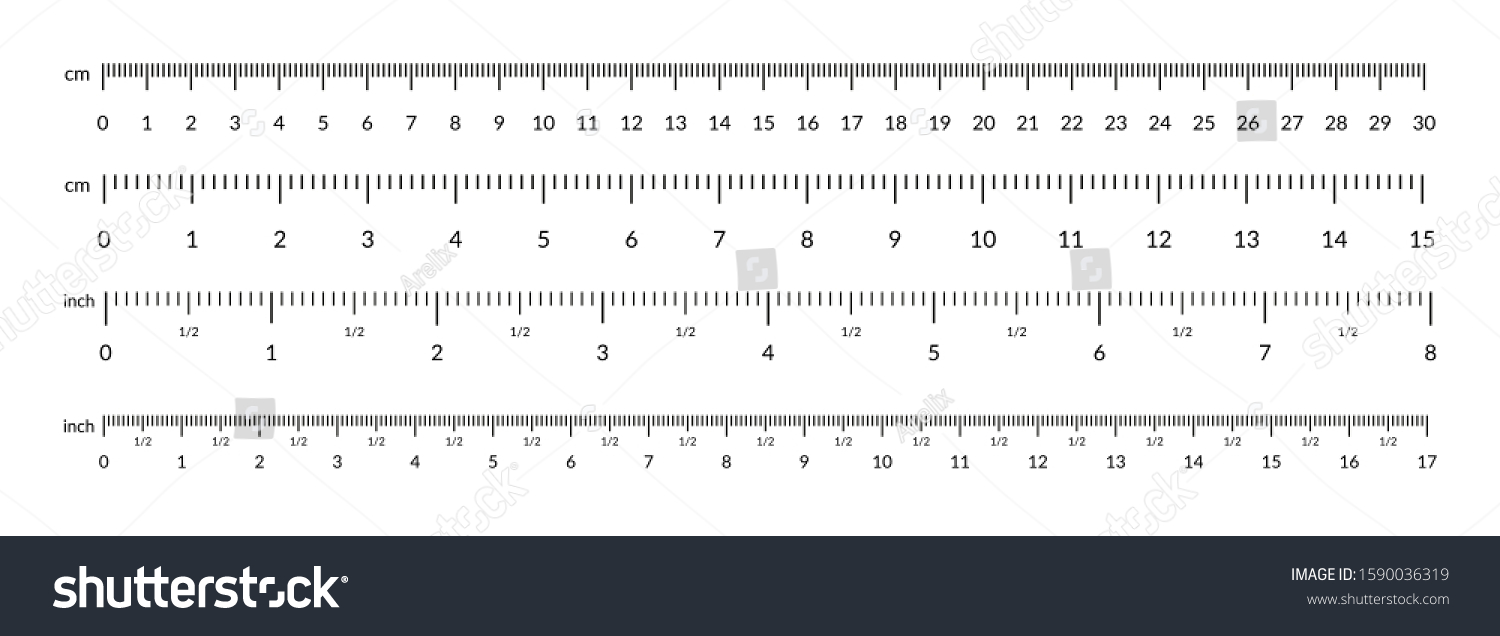 Inch Cm Metric Ruler Set Vector Stock Vector (Royalty Free) 1590036319 ...