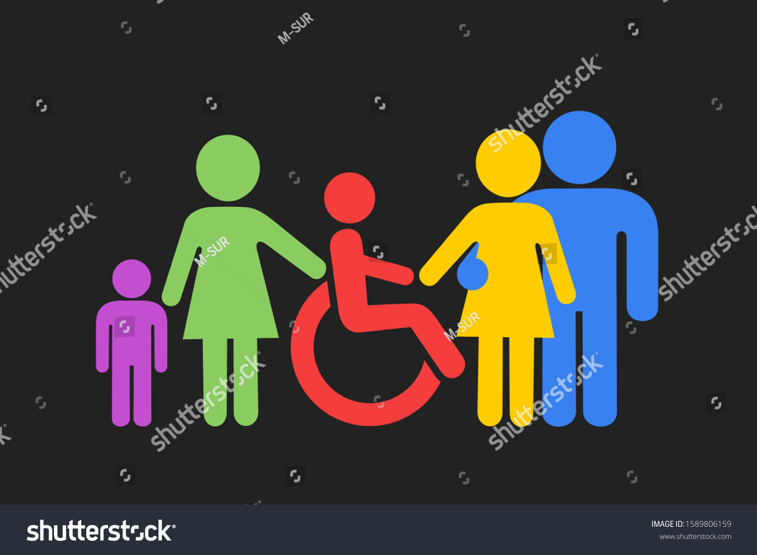 Inclusion Handicap Moteur Et Besoins Image Vectorielle De Stock Libre De Droits