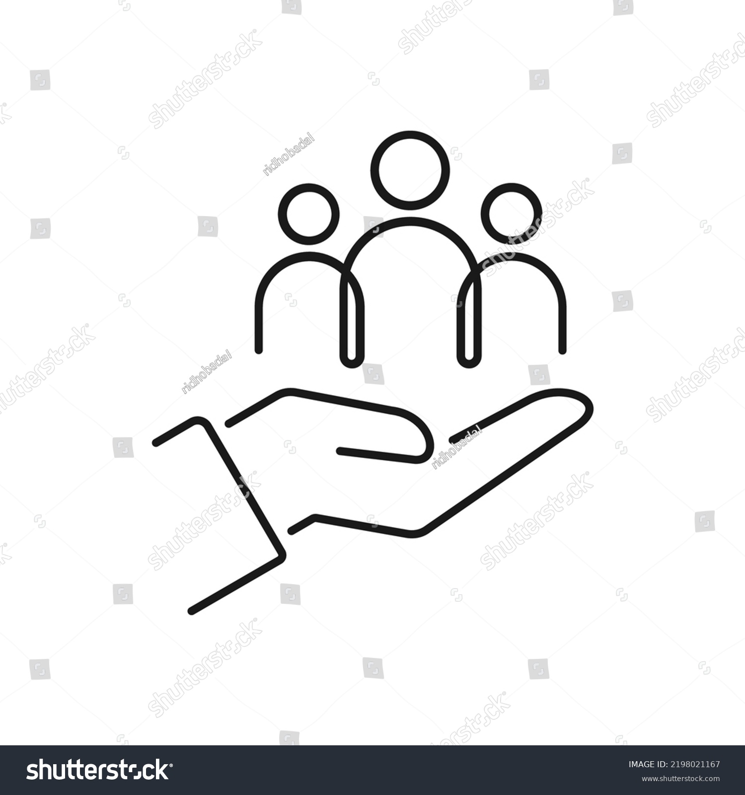 SVG of inclusion social equity icon, help or support employee, gender equality, community care, age and culture diversity, people group save, thin line symbol - editable color.  vector illustration svg