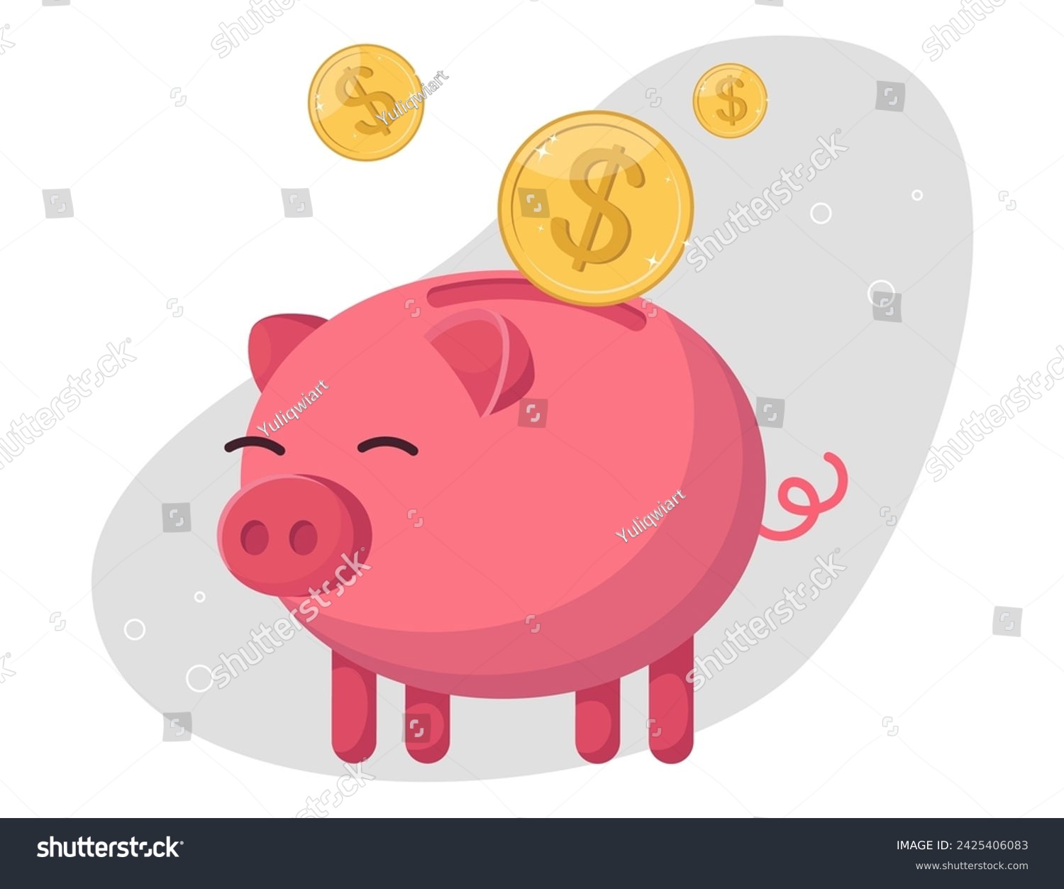 SVG of Income and salary growth, investing assets and money, creating an investment portfolio and deposit, managing money, improving the economy and market, increase in savings, coins fall into a piggy bank. svg
