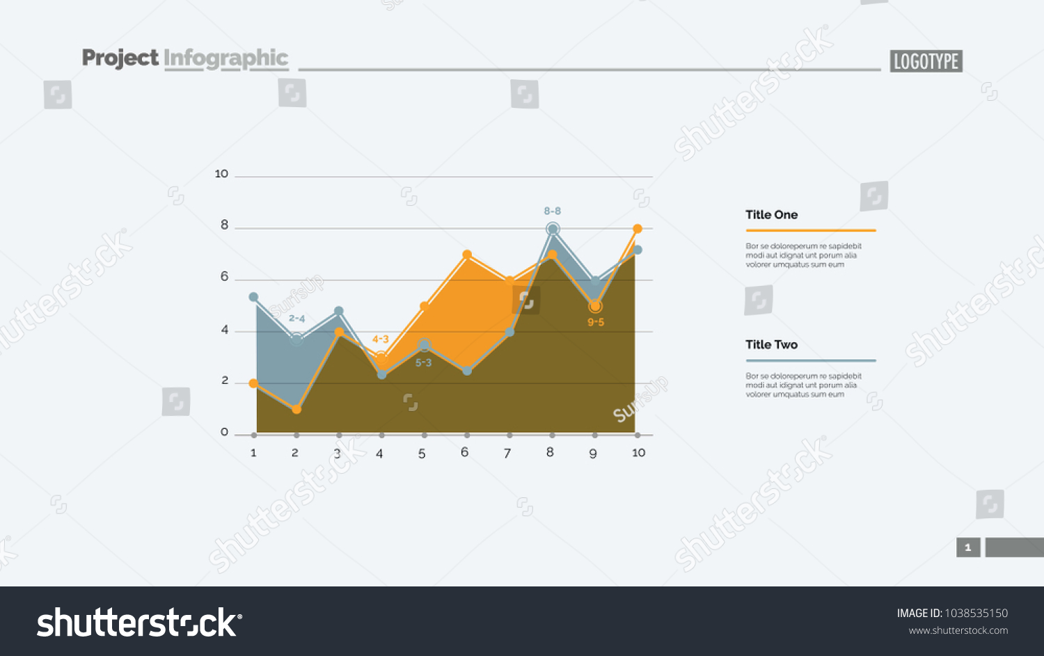 Increasing Graph Slide Template Business Data Stock Vector (Royalty ...