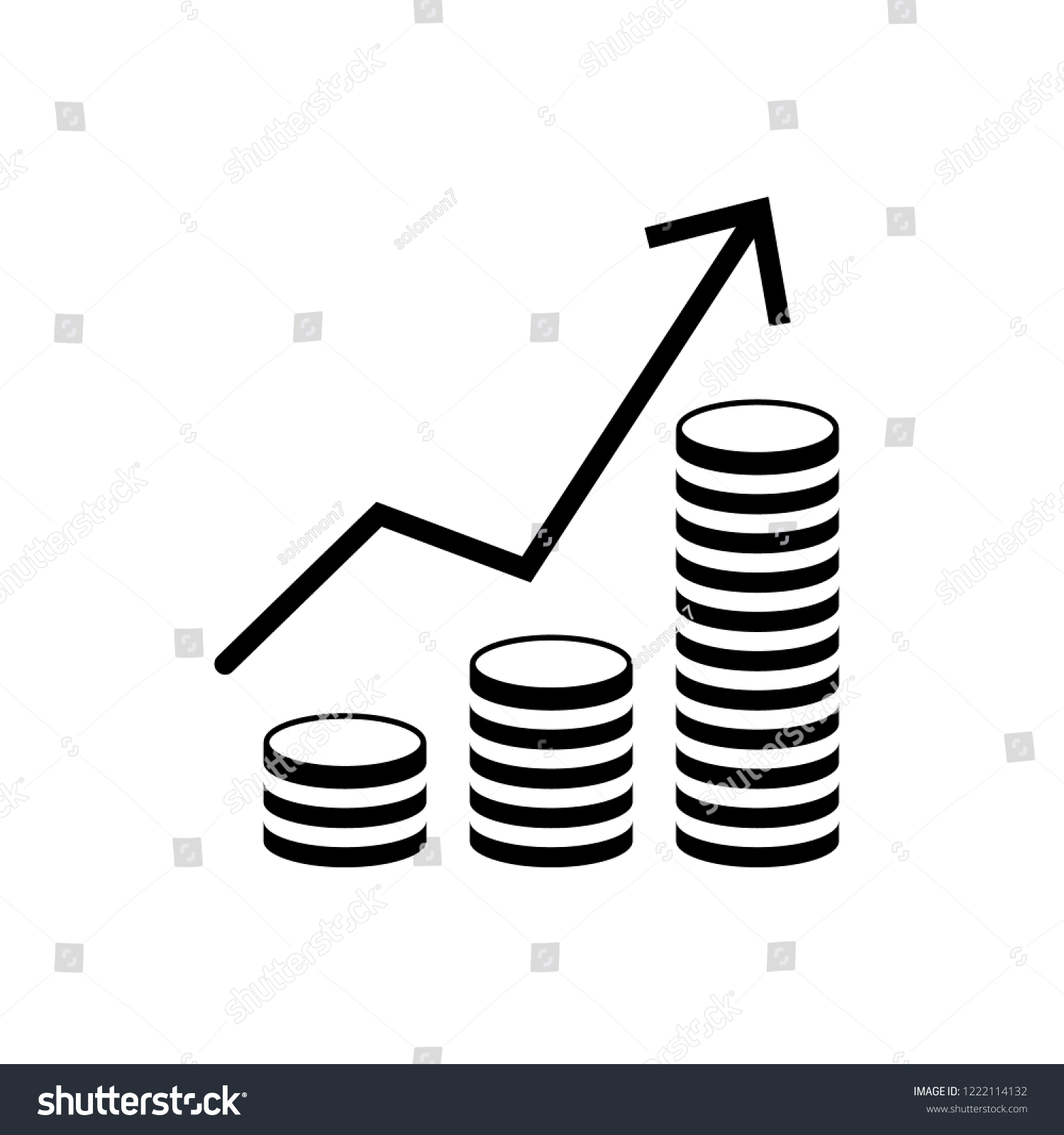 Increasing Revenue Icon Vector Diagram Icon Stock Vector (Royalty Free ...