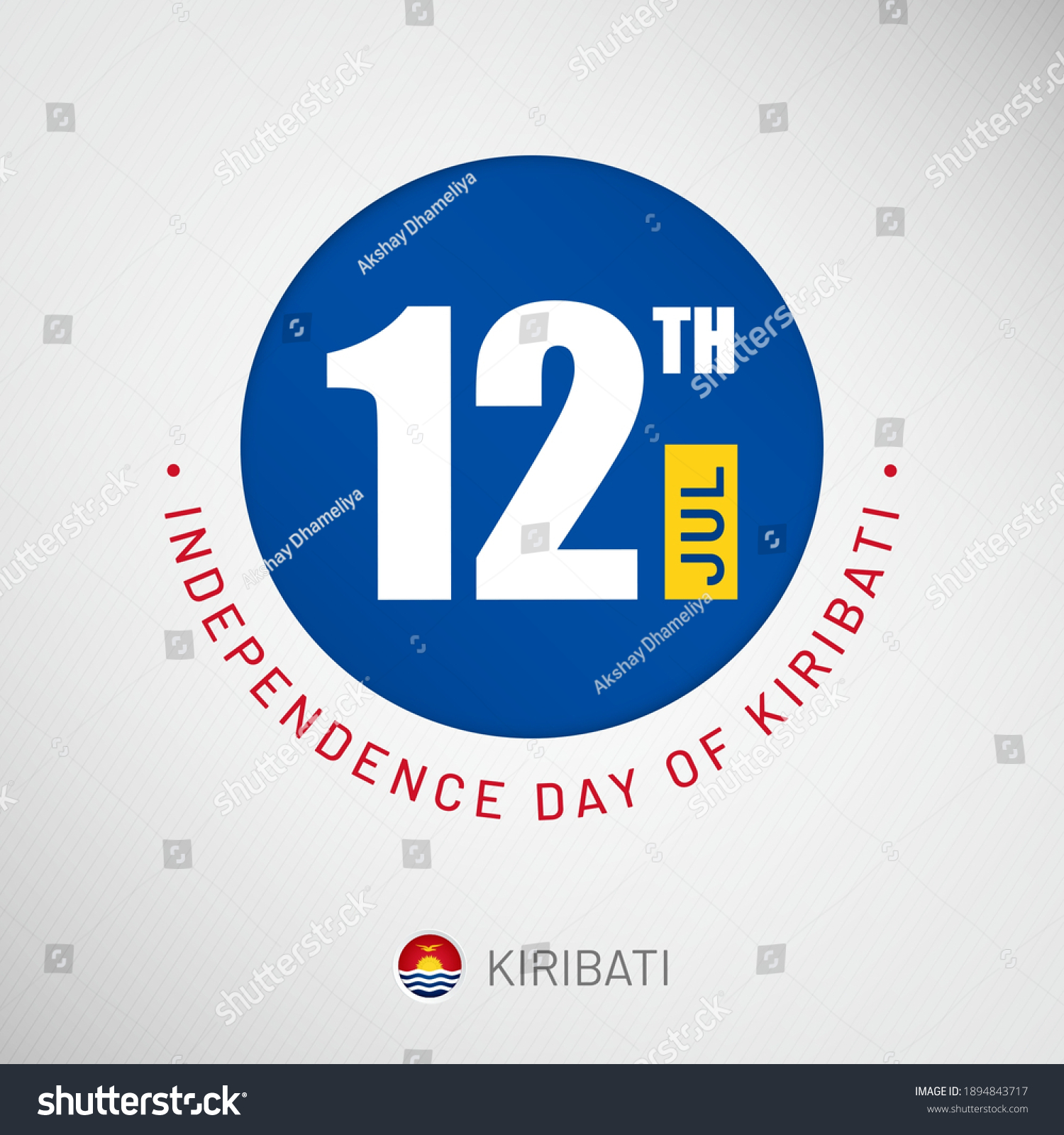 SVG of Independence day in Kiribati celebration on 12th July, Artistic typographic background for social media website promotion svg