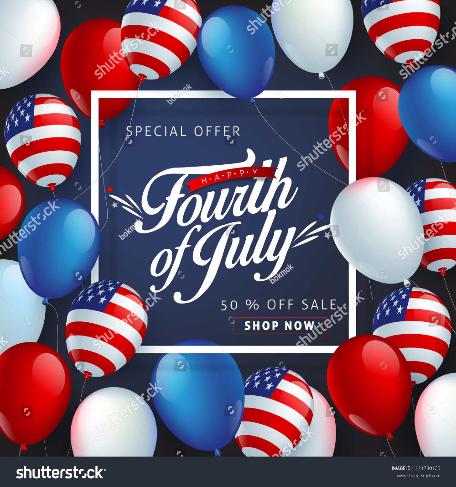 Independence Day Usa Sale Promotion Banner Stock Vector Royalty