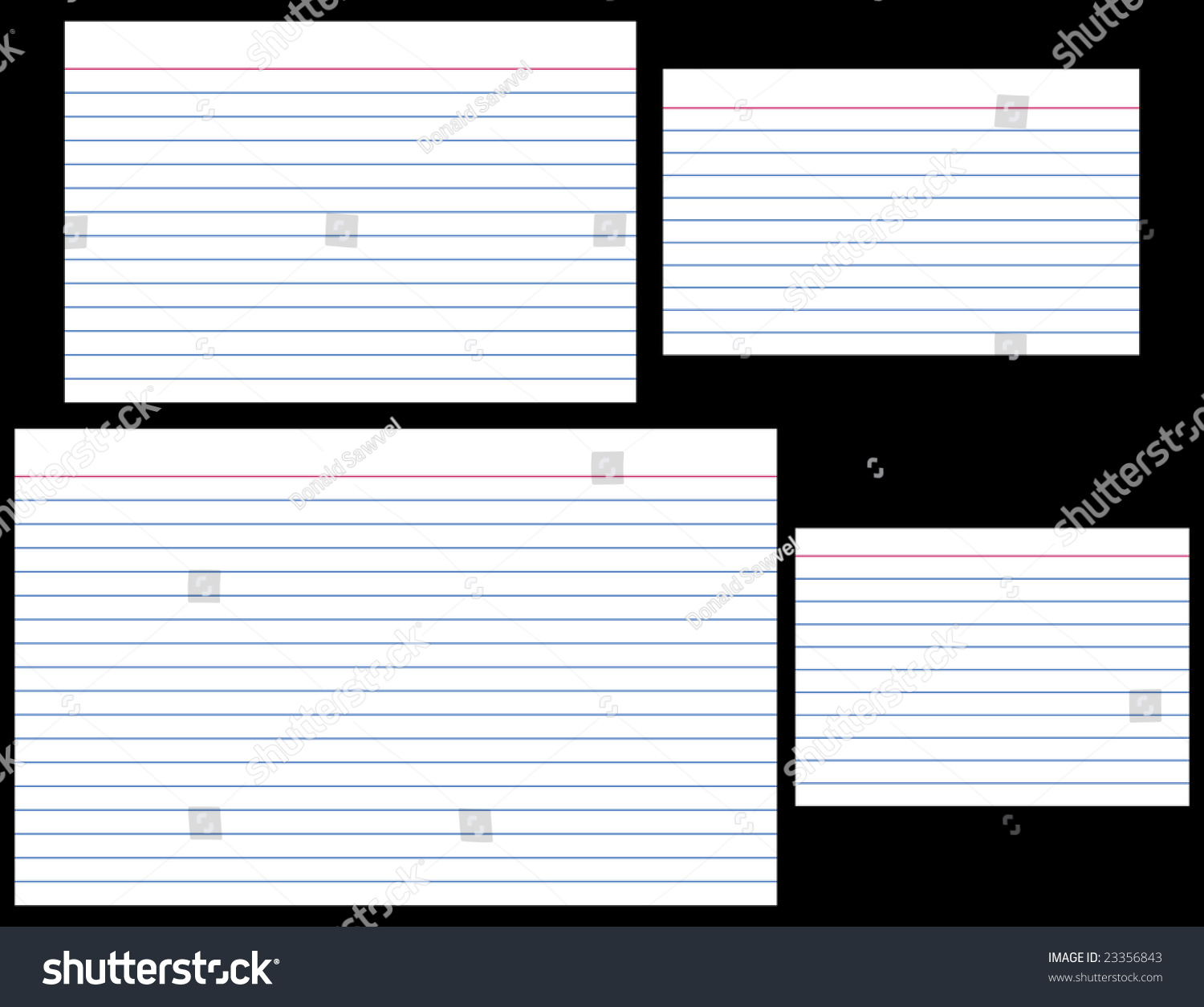 Index Cards Four Popular Sizes 22 Stock Vector (Royalty Free) 233568223 Intended For 4X6 Note Card Template