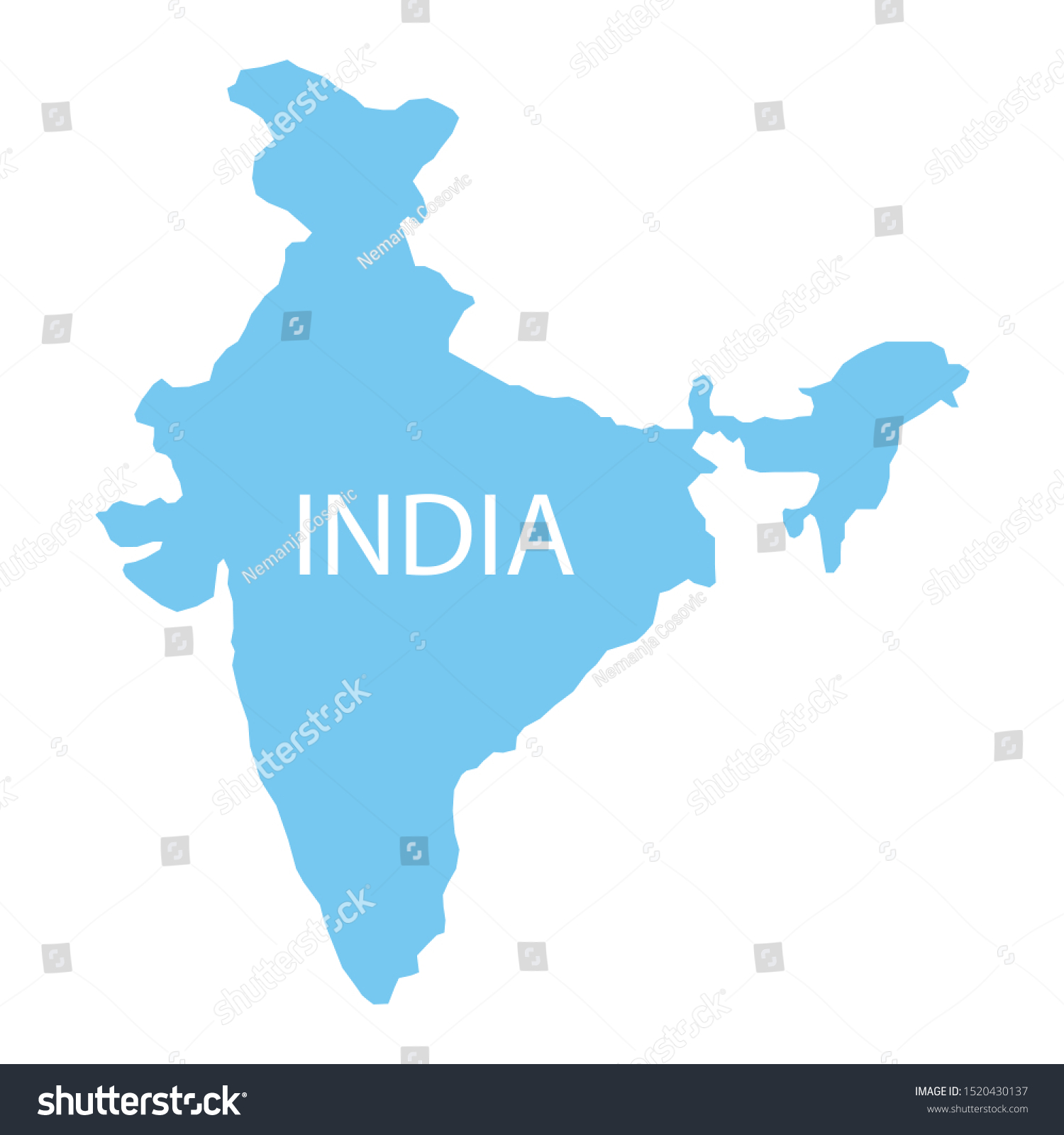 India Blue Map Vector Illustration Stock Vector (Royalty Free ...