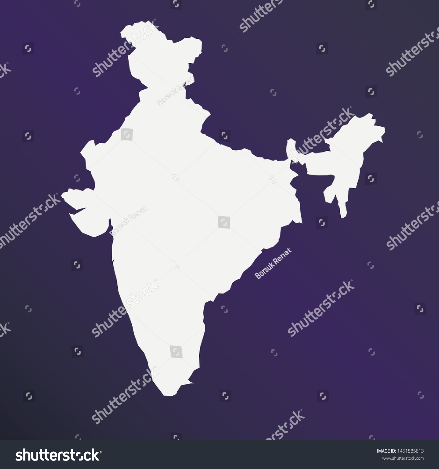 India Colorful Vector Map Silhouette Stock Vector (Royalty Free ...