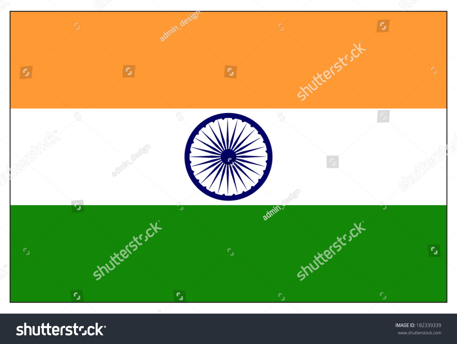 India Flag Stock Vector Illustration 182339339 : Shutterstock