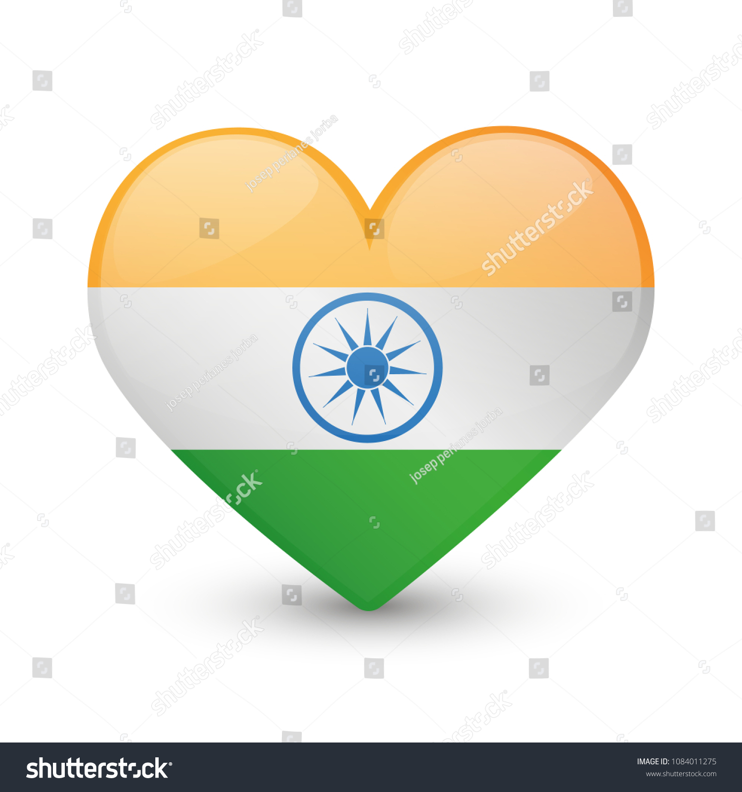 India Flag Heart Love Emoji Icon Stock Vector (Royalty Free) 1084011275 ...