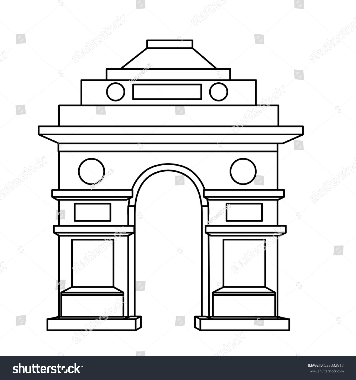 India Gate Delhi Stock Vector 528032917 - Shutterstock