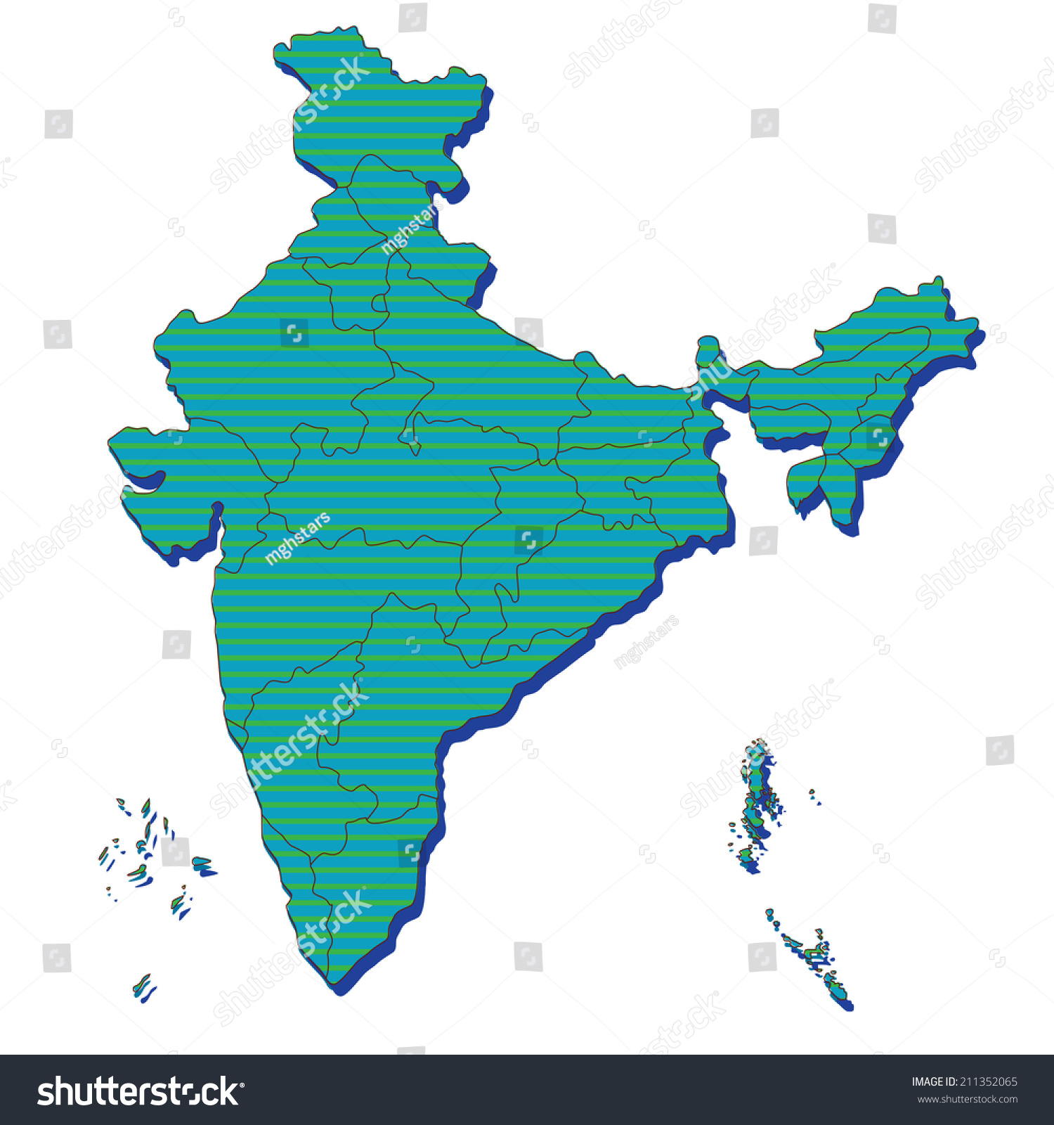 India Map Stock Vector (Royalty Free) 211352065 | Shutterstock