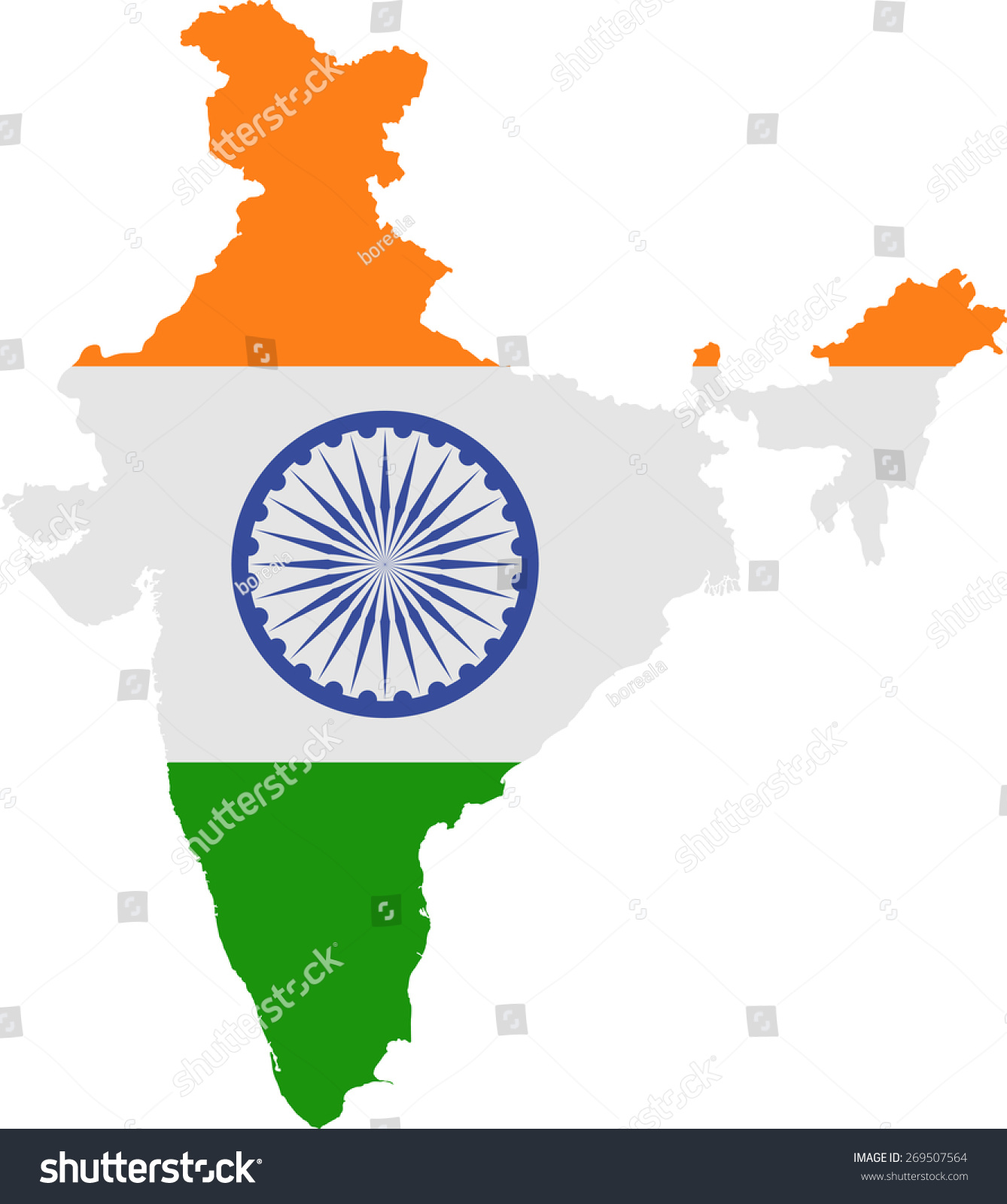 India Map Stock Vector (Royalty Free) 269507564