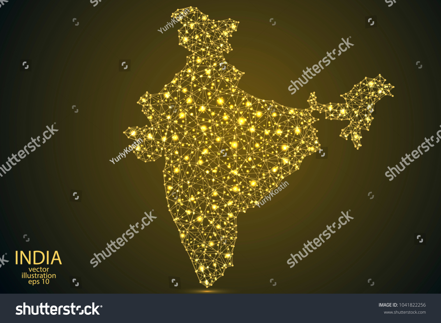 India Map Consisting 3d Triangles Lines: Vector De Stock (libre De ...