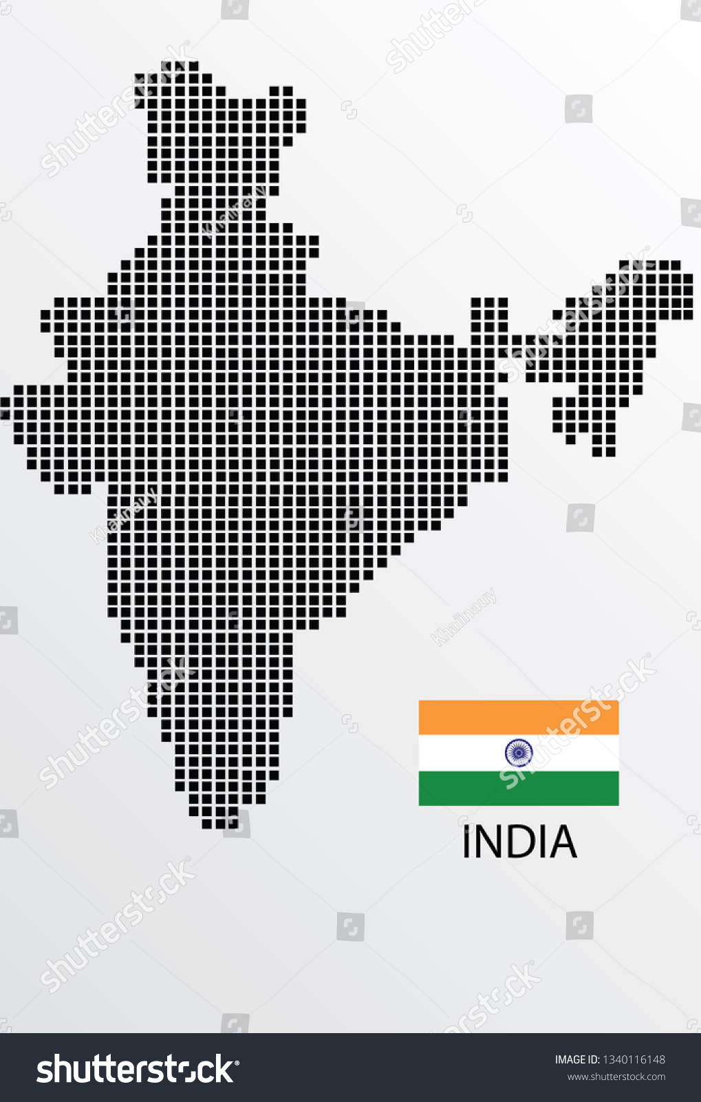 India Map Design Square Flag India: vector de stock (libre de regalías ...