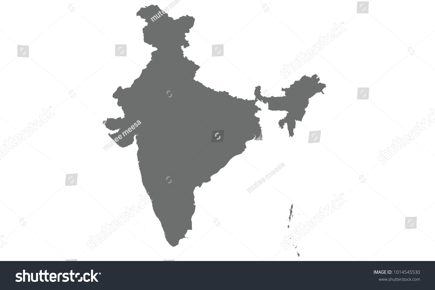 Vektor Stok India Map Gray Color Tanpa Royalti Shutterstock