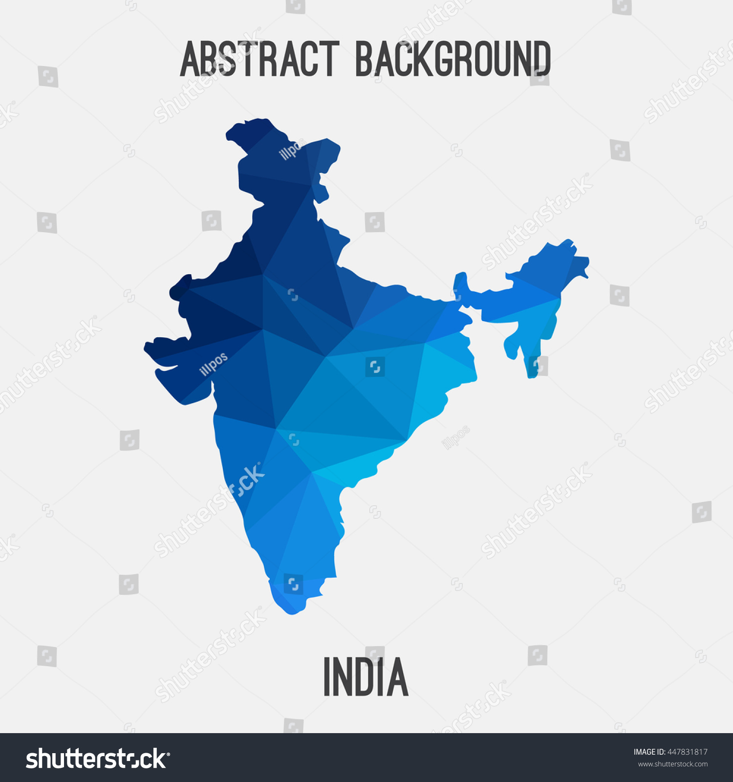 India Map Geometric Polygonalmosaic Styleabstract Tessellationmodern ...