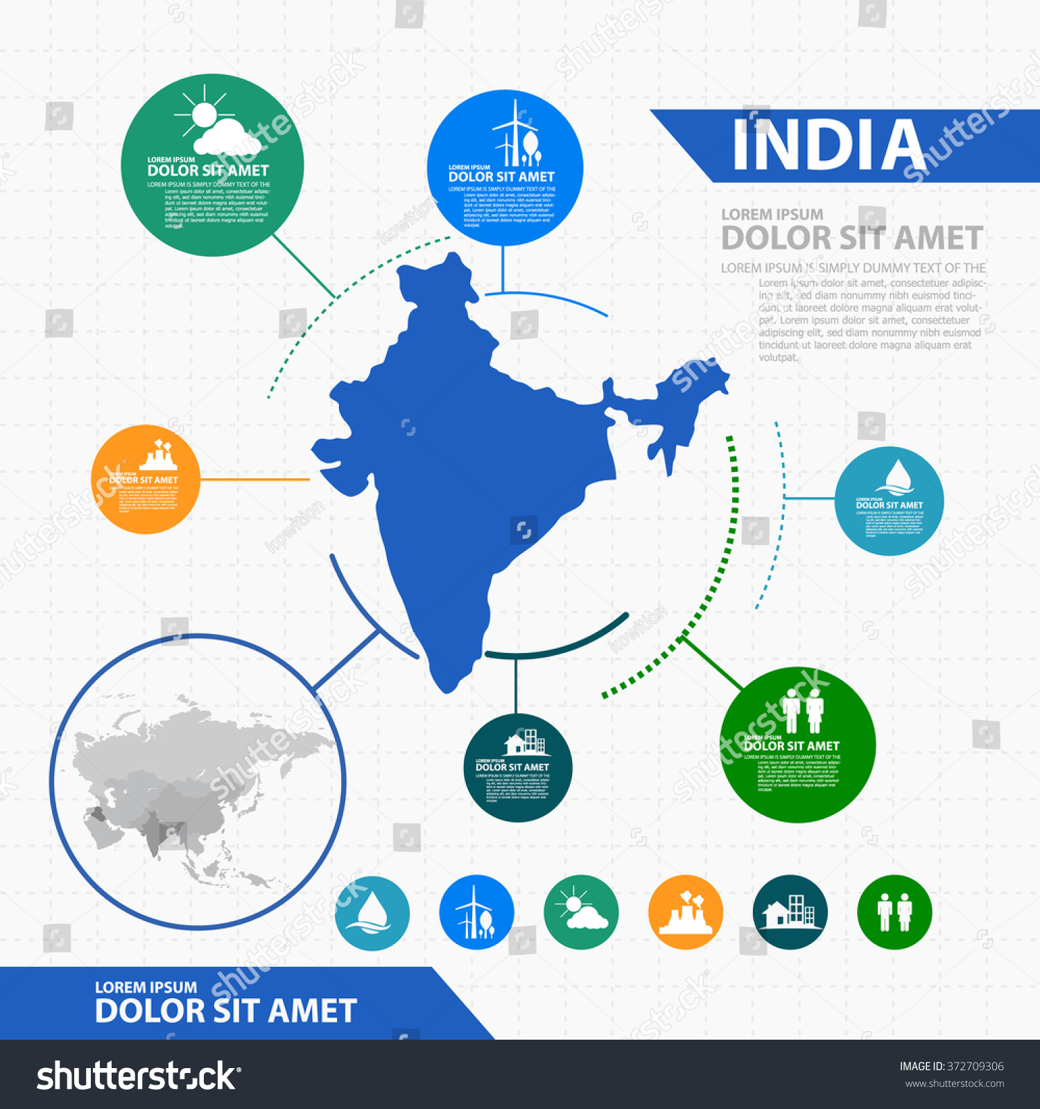 India Map Infographic Stock Vector (Royalty Free) 372709306