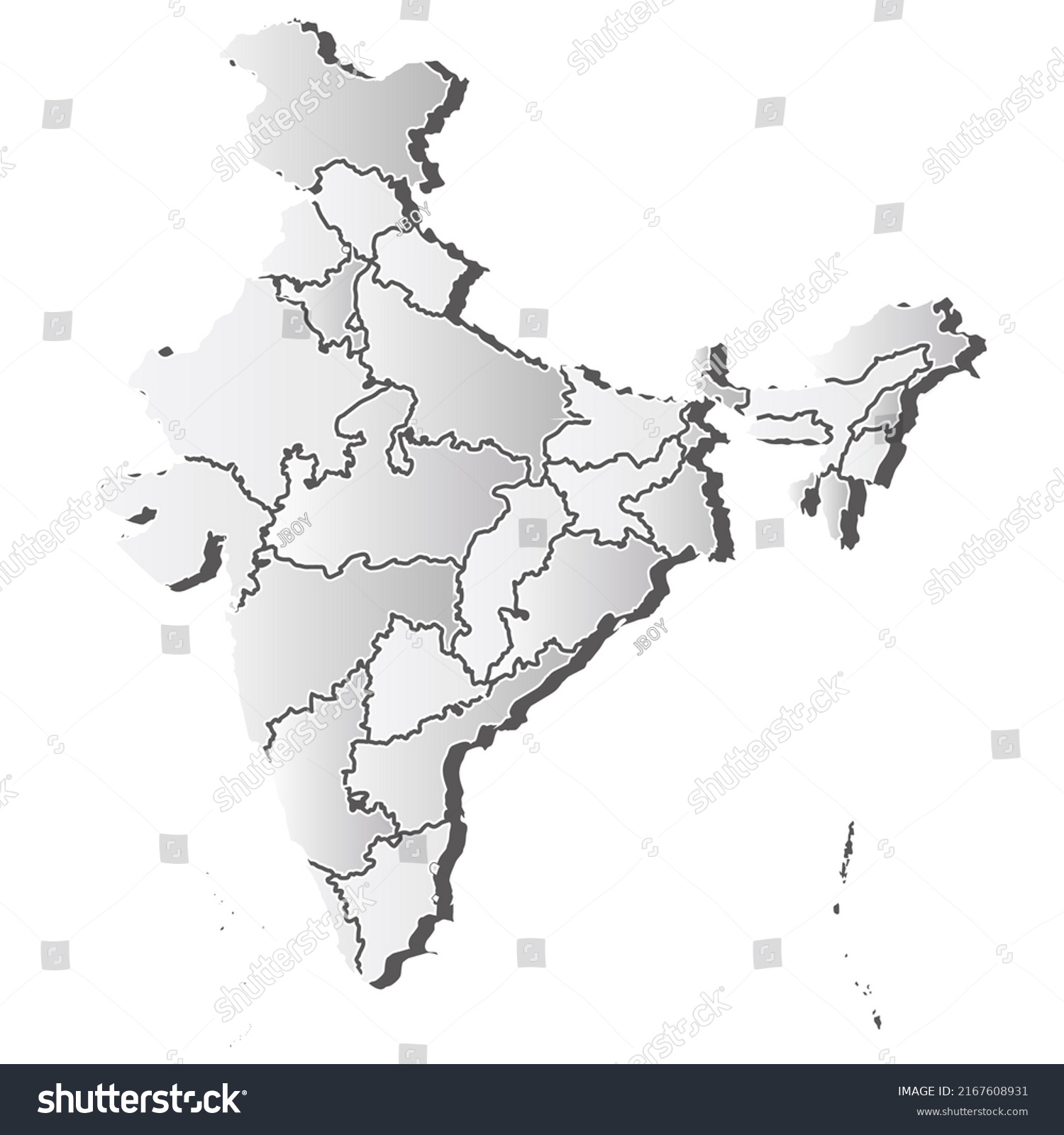 India Map Silhouette White Icon Stock Vector (Royalty Free) 2167608931 ...