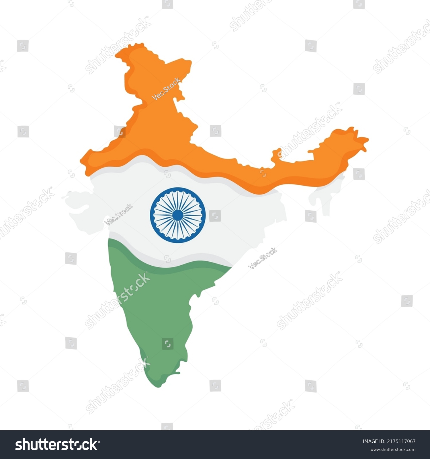 India Map Flag Design Stock Vector (Royalty Free) 2175117067 | Shutterstock