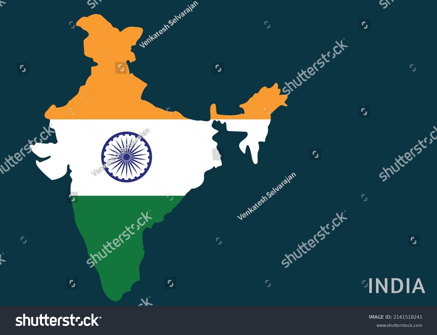 India Map Indian Flag Vector Illustration Stock Vector Royalty Free Shutterstock