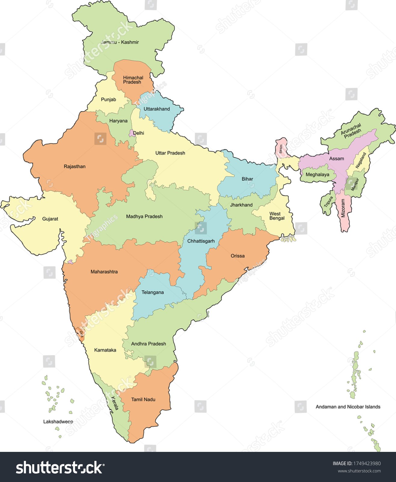 India Map Union Territories 2020 Stock Vector Royalty - vrogue.co