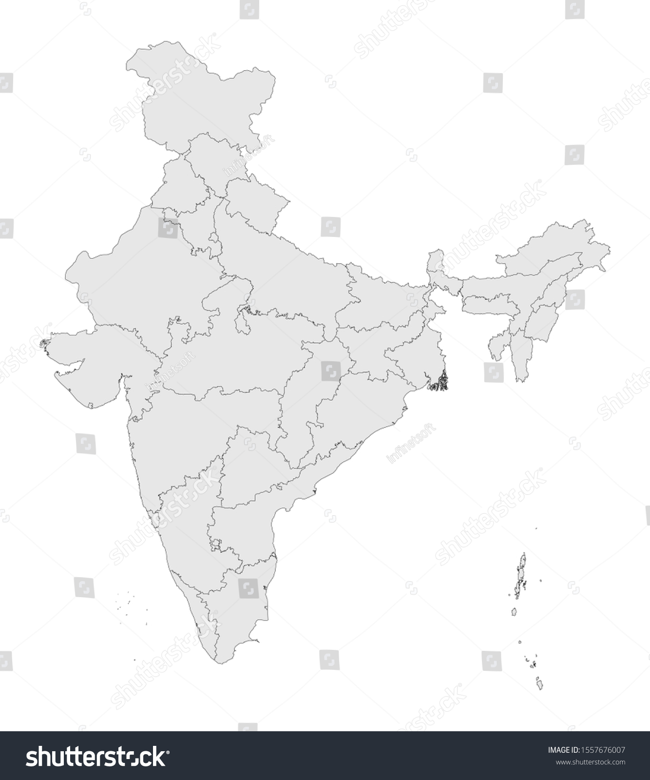 India Political Map Provinces Vector Illustration Stock Vector (Royalty ...