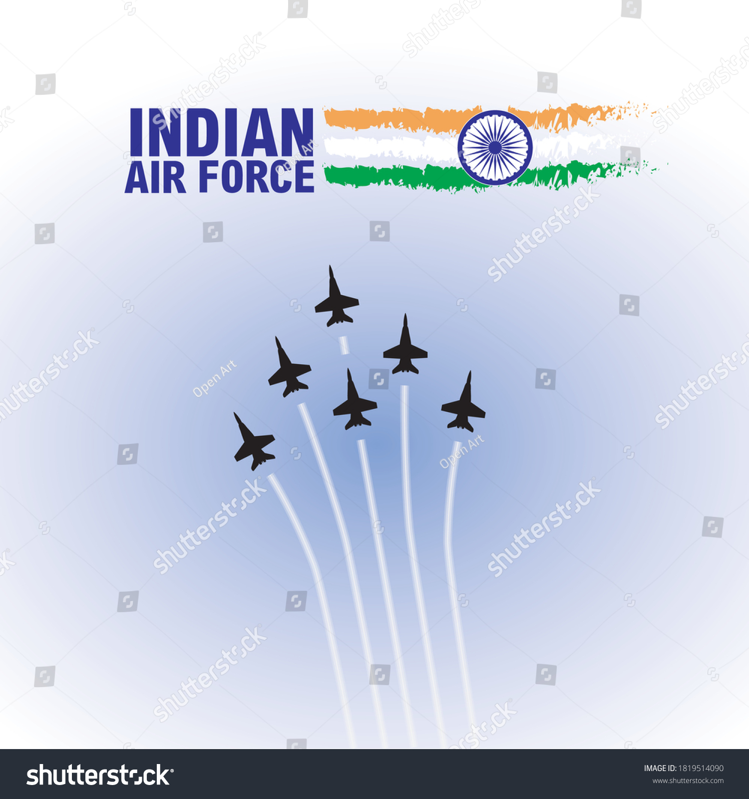 Indian Air Force Day Concept Banner Stock Vector (Royalty Free) 1819514090