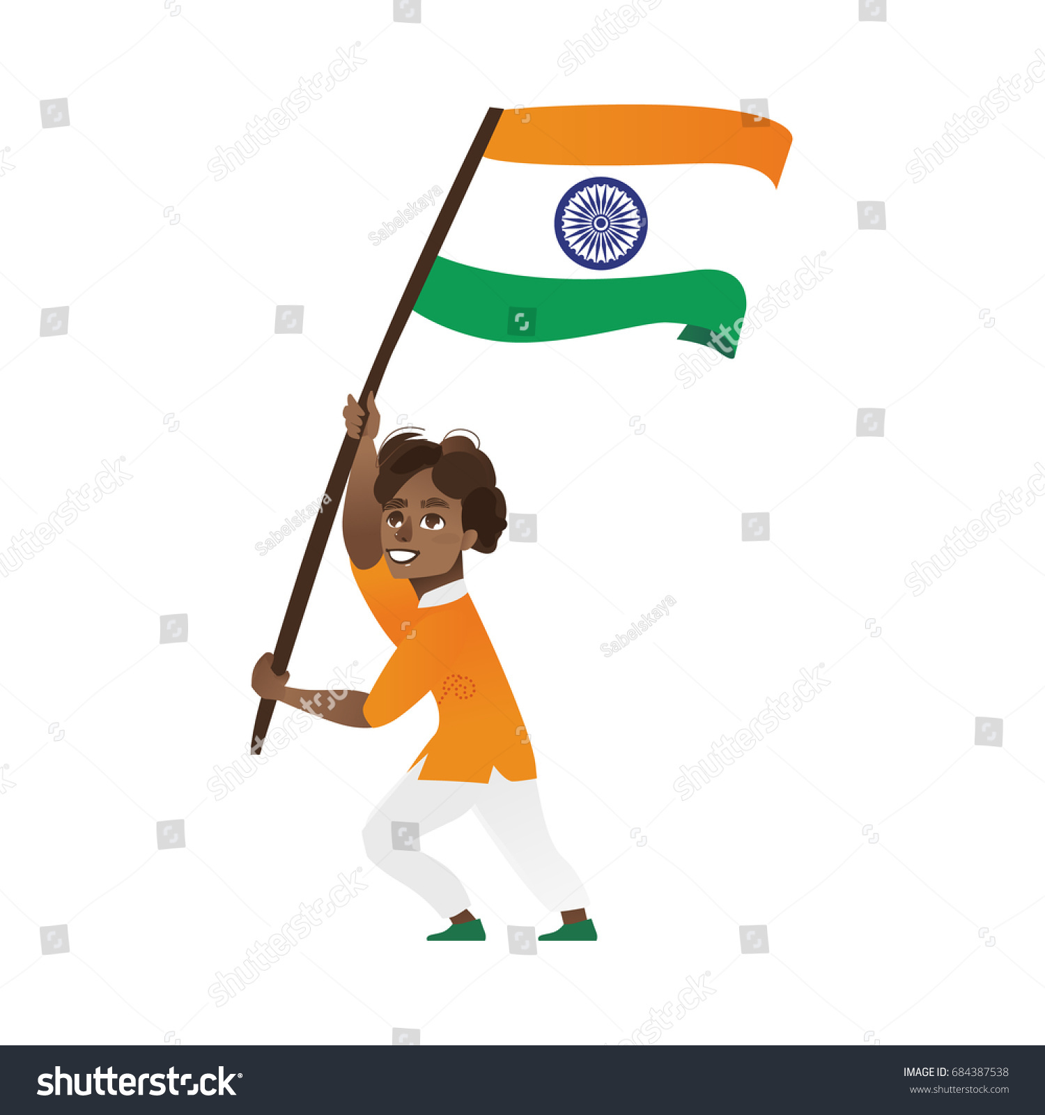 Indian Boy Kid Teenager Holding Waving Stock Vector (Royalty Free ...