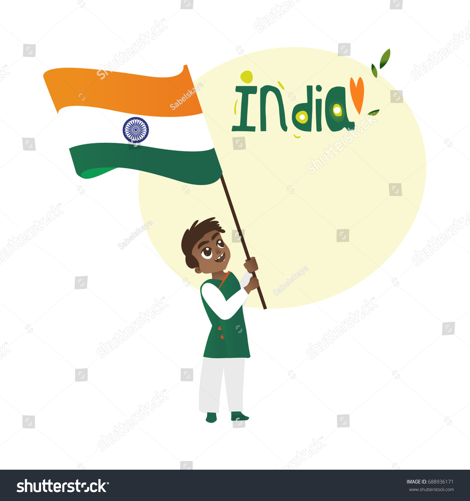 Indian Boy Kid Teenager Holding Waving Stock Vector (Royalty Free ...